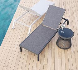 Puglia Metal Stackable Outdoor Single Chaise Lounge