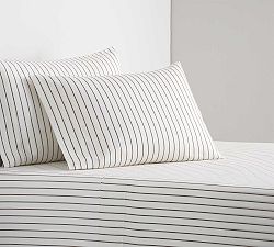 The Emily &amp; Meritt Suit Stripe Tumbled Organic Cotton Sheet Set