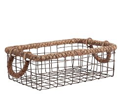 Hyacinth Rectangular Wire Utility Basket