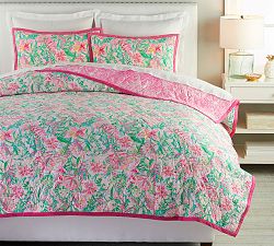 Lilly Pulitzer Lilly of the Jungle Reversible Cotton Quilt &amp; Shams
