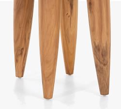 Zander Teak Outdoor Accent Stool