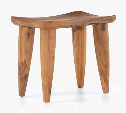 Zander Teak Outdoor Accent Stool