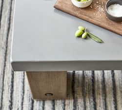 Abbott Concrete &amp; Acacia Square Outdoor Coffee Table (40")