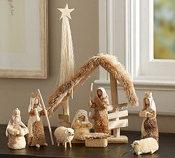 Bottle Brush Nativity Set