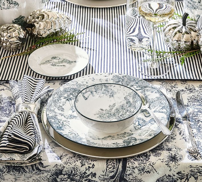 Brandon Maxwell Groveland Toile Cereal Bowls - Set of 4 | Pottery Barn