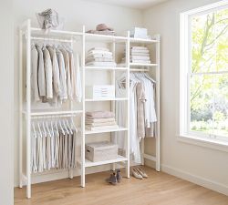 Essential Walk-In Closet by Hold Everything, 7' Hanging System with Shelves​