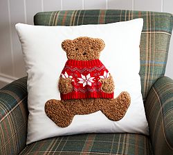 St. Jude Teddy Bear with Sweater Pillow Cover
