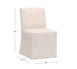 Classic Long Slipcovered Dining Chair