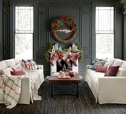 Most Wonderful Time of the Year Cozy Embroidered Pillow Cover