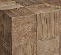 Patchwork Square Reclaimed Wood End Table