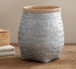 Silver Flatweave Round Basket