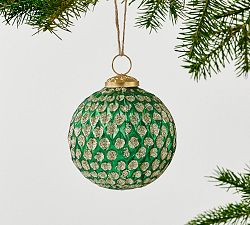 Glitter Embossed Sphere Ornament