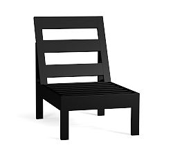 Open Box: Malibu Metal Sectional Outdoor Armless Chair Frame Only - Black