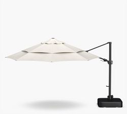 Premium 13' Round Cantilever Outdoor Patio Umbrella - Rustproof Aluminum Frame with Base