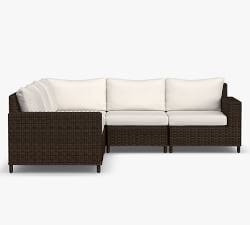 Torrey Wicker 5-Piece Square Arm Outdoor Sectional (101")