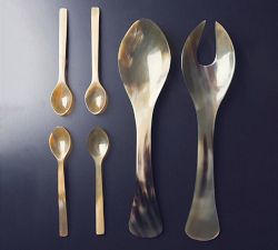 Horn Handcrafted Condiment Spoons - Set of 4