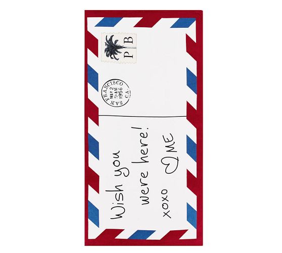 Wish You Were Here Postcard Beach Towel