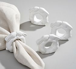 Kissing Bunny Napkin Rings, Set of 4