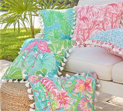 Outdoor Lilly Pulitzer Printed Pillow - Fronds Place