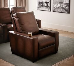 Turner Square Arm Leather Media Single Chair