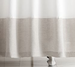 Linen Banded Shower Curtain