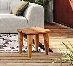 Zander Teak Outdoor Accent Stool