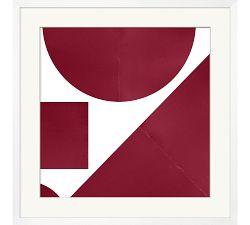 Red Geometric Framed Print