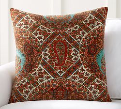 Sabrina Paisley Print Velvet Pillow Cover