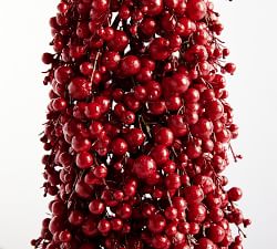 Open Box: Faux Potted Berry Cluster Cone Trees