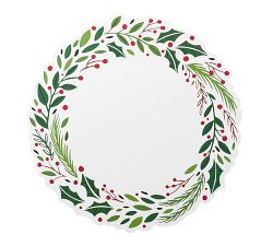 Holiday Wreath Cork Placemats - Set of 4