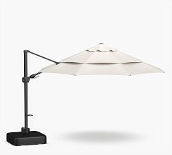 Premium 13' Round Cantilever Outdoor Patio Umbrella - Rustproof Aluminum Frame with Base