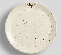 Rustic Reindeer Stoneware Dinner Plates - Set of 4
