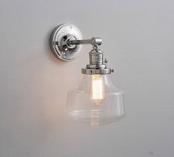 Schoolhouse Glass Straight Arm Sconce (13'')