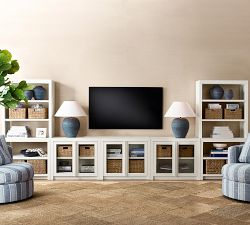 Dillon Grand Glass Media &amp; Bookcase Suite (180")