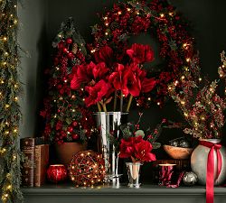 Faux Lit Mixed Berries Wreath &amp; Garland