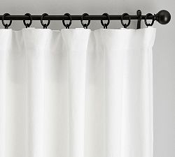Open Box: Belgian Flax Linen Curtain, 100"W x 120"L - White