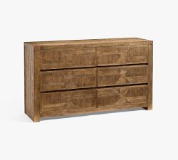 Reclaimed Parquet 6-Drawer Dresser (58.5")