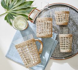 Cane Recycled Glass Pitcher