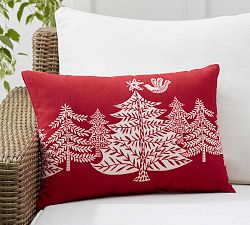 Christmas Tree Forest Outdoor Lumbar Pillow