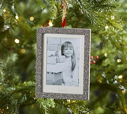 Dated Glitter Frame Ornament - Rectangle