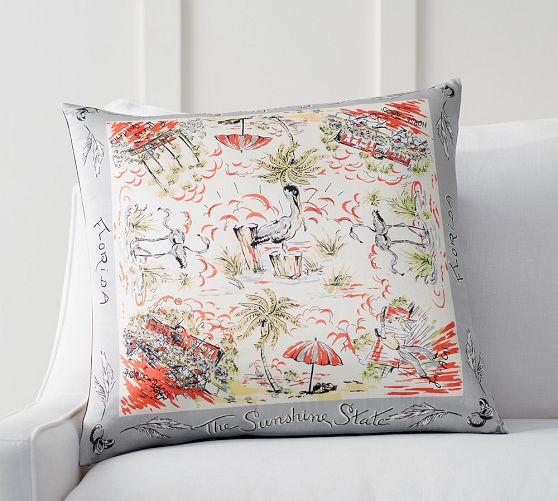 Florida Scarf Print Pillow Cover