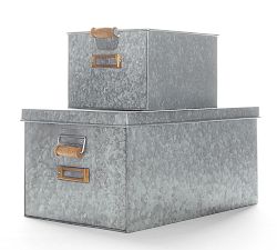 Galvanized Large Lidded Storage