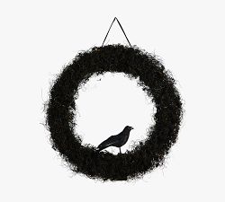 Halloween Black Raven Twig Wreath
