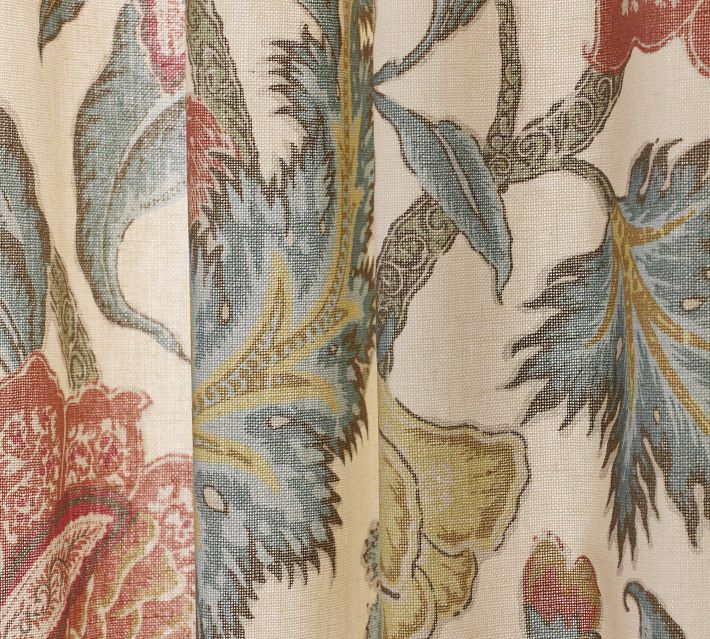 Mirabel - Paire de rideaux doublés - motif floral Lily - accroche