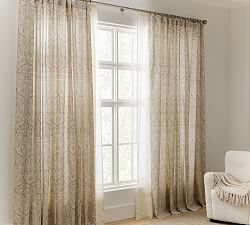 Open Box: Mackenna Paisley Printed Linen Cotton Curtain