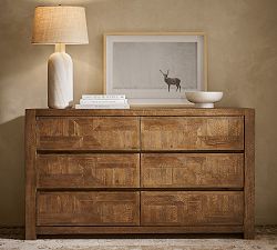 Reclaimed Parquet 6-Drawer Dresser (58.5")