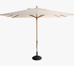 10' Rectangular Outdoor Patio Umbrella &ndash; Teak Frame​