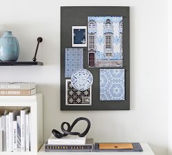 Linen Home Office Pinboard - Charcoal