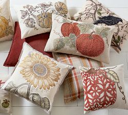 Velvet Pickstitch Pumpkin Pillow Cover