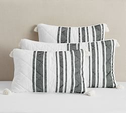 Mesa Striped Handcrafted Cotton Quilted Sham